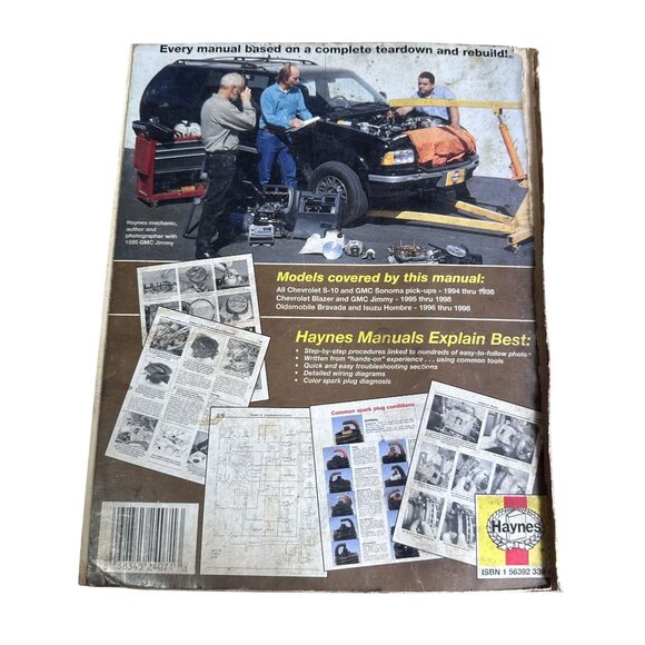Vtg Haynes Automotive Repair Manual Chevrolet S-10 GMC Sonoma 1994-1998 - Picture 2 of 8